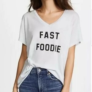 Wildfox Fast Foodie Romeo V Neck Tee Medium